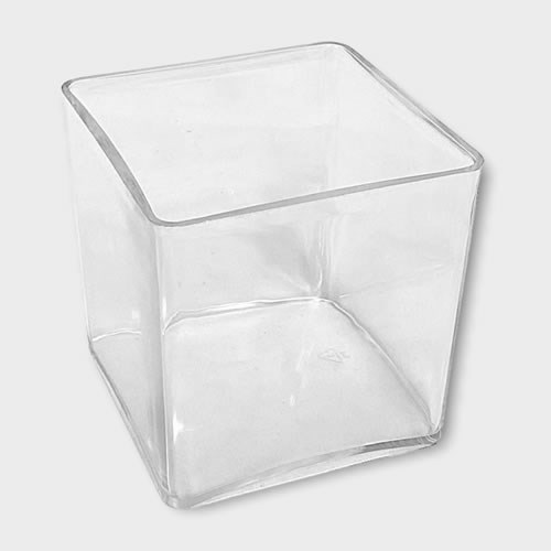 Acrylic Cube Vase Clear 10cm