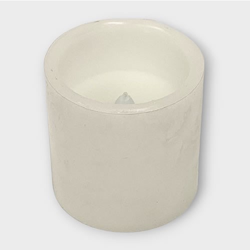 Candle LED Waxed White - 7.5cm x 7.5cm 
