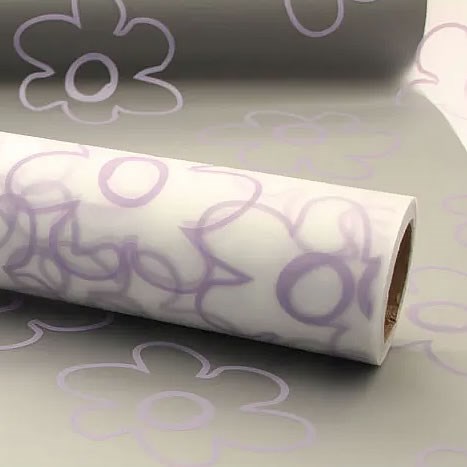 Cellophane Roll - Frosted Lilac Flower