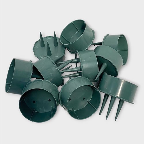 Plastic Candle Holders Green - 5.2cm