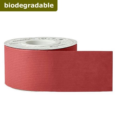 RIBBON BIODEGRADABLE PAPER RED - 50MM