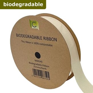 Ribbon Biodegradable Ivory - 25mm
