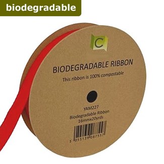 Ribbon Biodegradable Red - 16mm