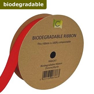 Ribbon Biodegradable Red - 25mm