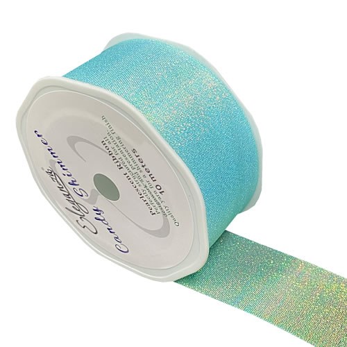 Ribbon Candy Shimmer Metallic Iridescent Ice Blue - 38mm 