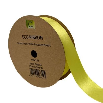 Ribbon ECO Satin Yellow - 25mm
