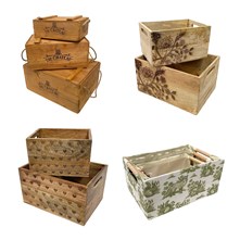 Wooden Crates & Basket Tray Sets