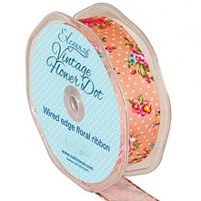 Vintage Floral Dot Ribbon