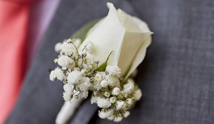 White Roses and Gypsophila Buttonhole