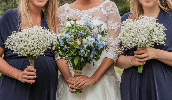 Gypsophila and Blue Oxypetalum Bouquet