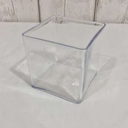 Acrylic Cube Vase Clear 10cm