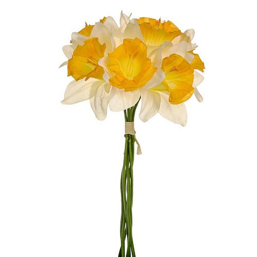 Artificial Faux Daffodil Posy (Cream & Orange)