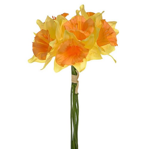 Artificial Faux Daffodil Posy (Yellow & Orange)