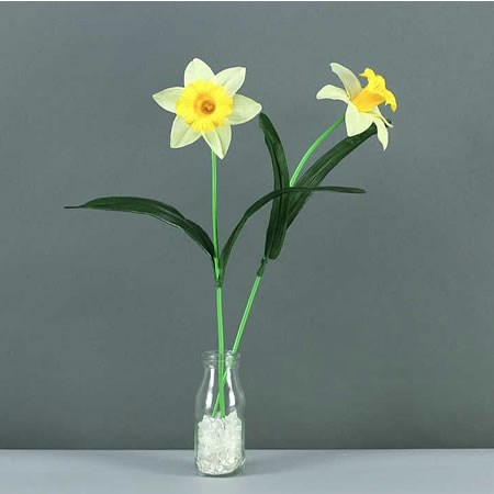 Artificial Daffodil Spray With Leaves