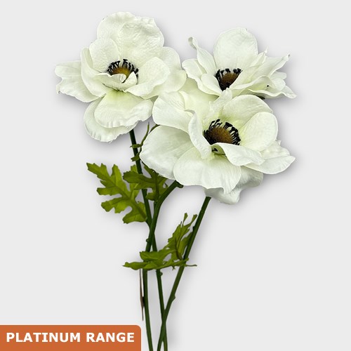 Artificial Faux Anemone (White) x 3