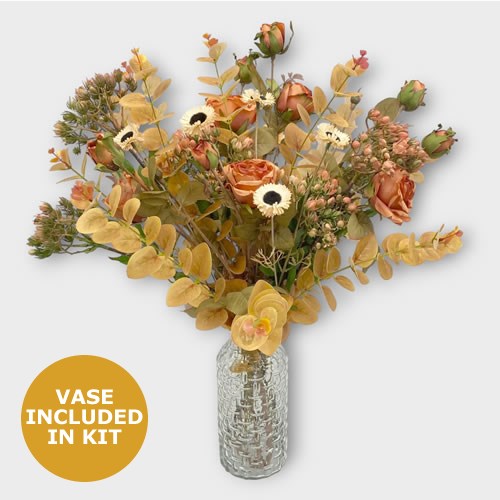 Artificial Faux Flower Arrangement Kit With Vase Amelia Silk Flowers UK