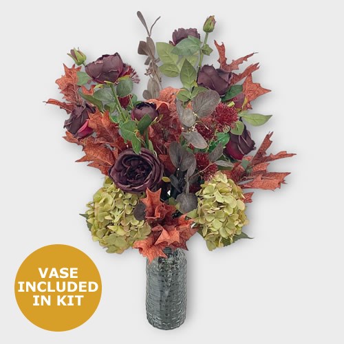 Artificial Faux Flower Arrangement Kit With Vase Suki Silk Flowers UK