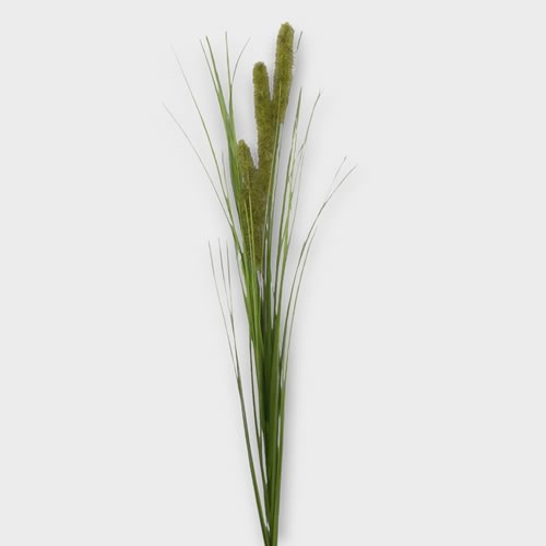 Artificial Faux Cat Tail Green with Grass