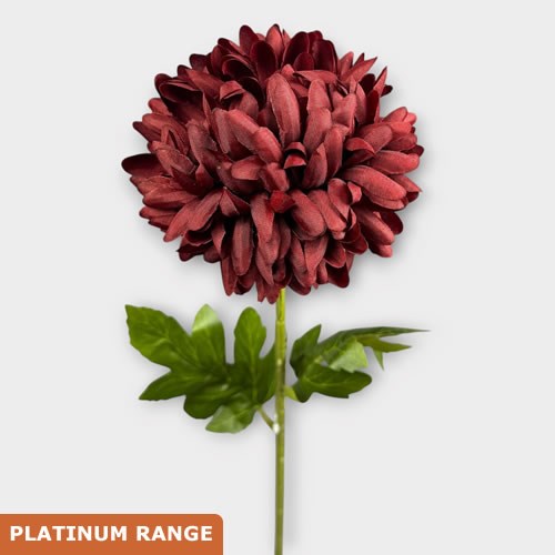 Artificial Faux Chrysanthemum Bloom Red x 3