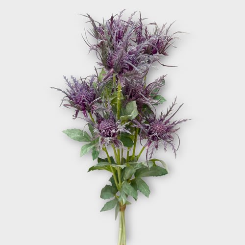 Artificial Faux Eryngium Thistle Purple Spray x 3