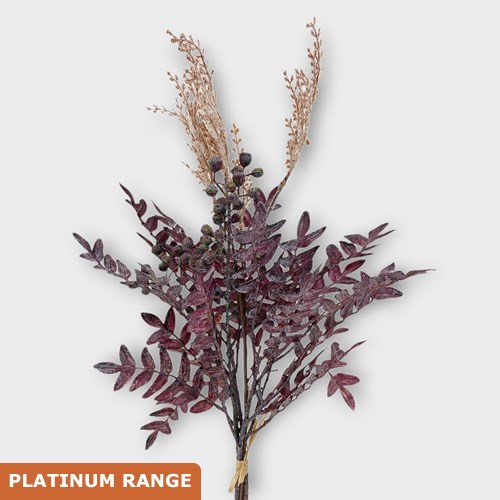Artificial Faux Foliage & Berry Bundle (Burgundy)