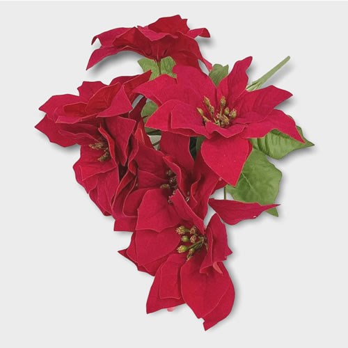 Artificial Faux Poinsettia Spray 38cm Wholesale Dutch Flowers
