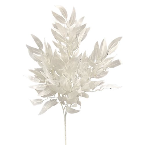 Artificial Faux Ruscus White Spray