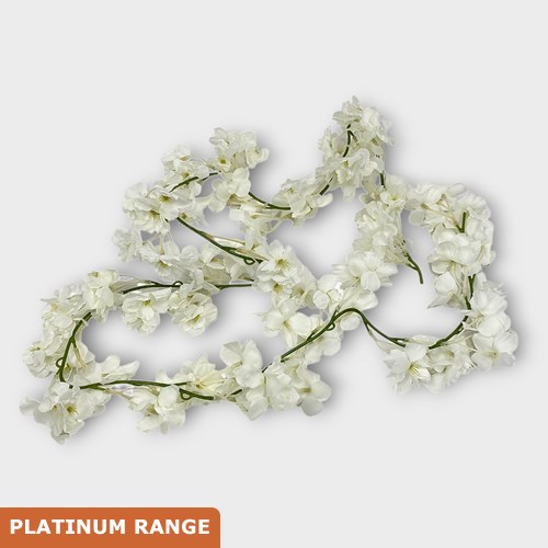 Artificial Faux Cherry Blossom Garland (White)