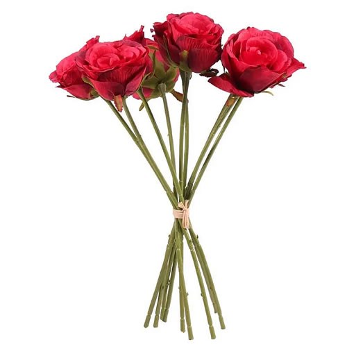 Artificial Faux Rose Bundle (Red 9 stems)