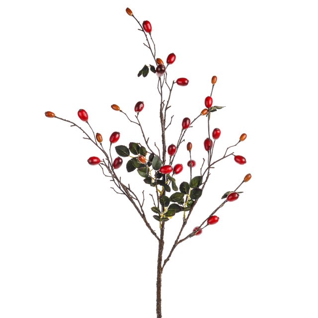 Artificial Rose Hip Branch