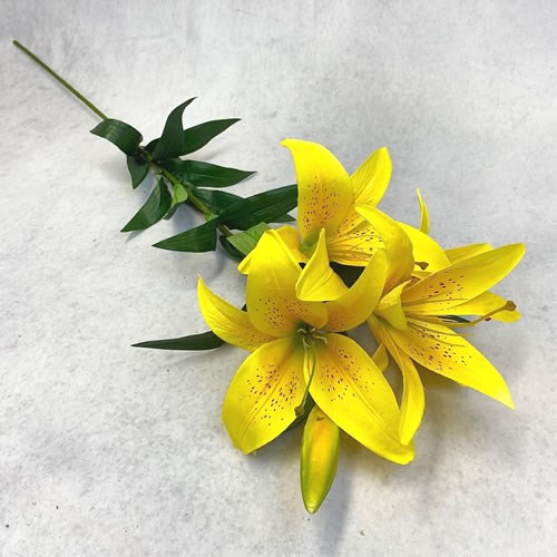 Artificial Yellow King Lily 90cm Wholesale Dutch Flowers & Florist Supplies UK