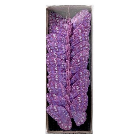 Butterflies Lilac Glitter 7cm