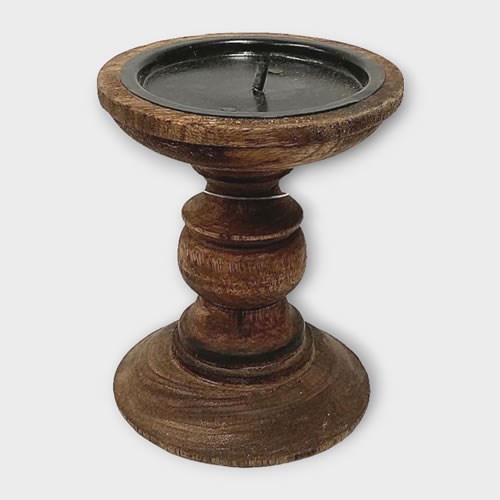 Candlestick - Natural Mango Wood 13cm