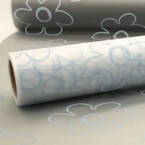 Cellophane Roll - Blue Flower Frosted 
