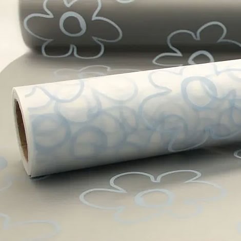 Cellophane Roll - Blue Flower Frosted