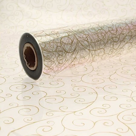 Cellophane Roll - Gold Scrolls 