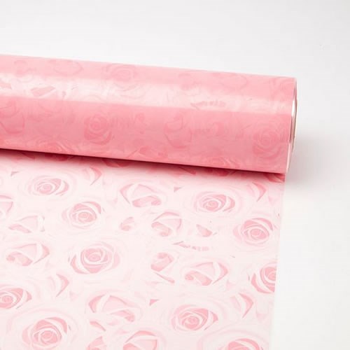 Cellophane Roll - Pink Roses