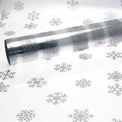 Cellophane Roll - Silver Snowflakes