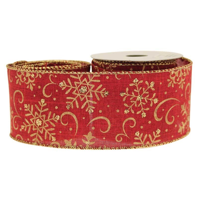 Ribbon Snowflake, Burgundy & Gold