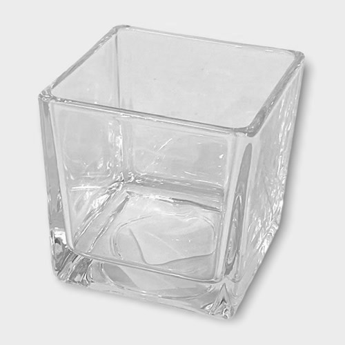 Square Cube Vase Tapered 8cm Glassware Home Decor Wholesale Florist