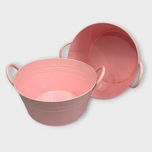 Clearance Item - Pink Metal Bowl with Ears - Job lot of 2 - Ex Rental