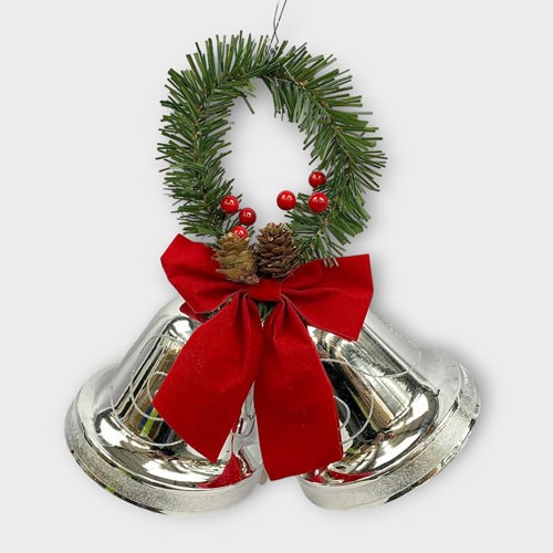 Clearance Item - Traditional Bells Silver with faux decorations
