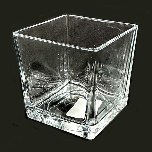 Cube Vase - Clear Tapered 12cm