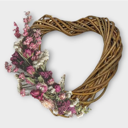 DIY Dried Flower Pink Willow Heart Kit (Makes 3)