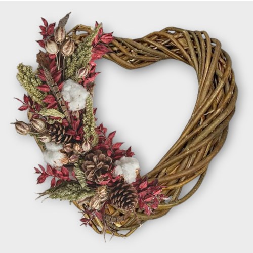 DIY Dried Flower Red Willow Heart Kit (Makes 3)