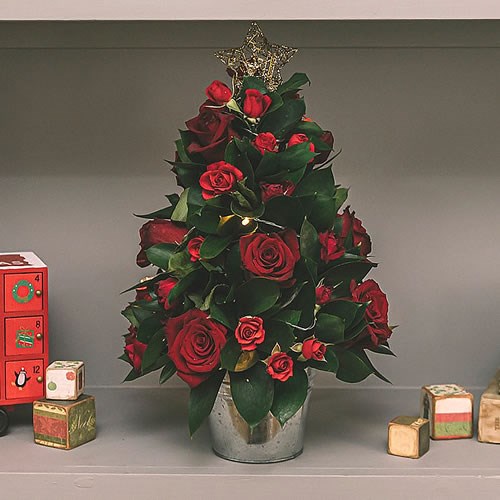 DIY Miniature Red Rose Xmas Tree Kit