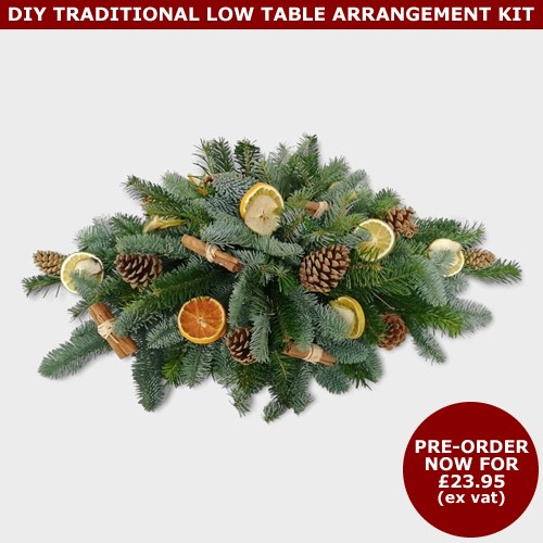 DIY Traditional Low Table Arrangement Kit (on 12" foam kasket) Call to Pre-Order