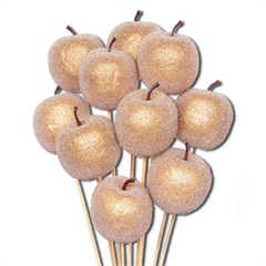 Gold Sugared Apple Picks 5cm wide