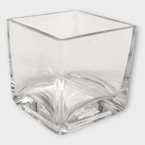Glass Cube Vase - 7cm
