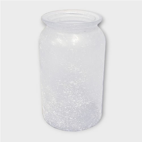 Glass Frost Textured White Jar - 18cm